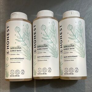 NEW 🆕 Lot of three Honest Sensitive Bubble Bath Fragrance Free